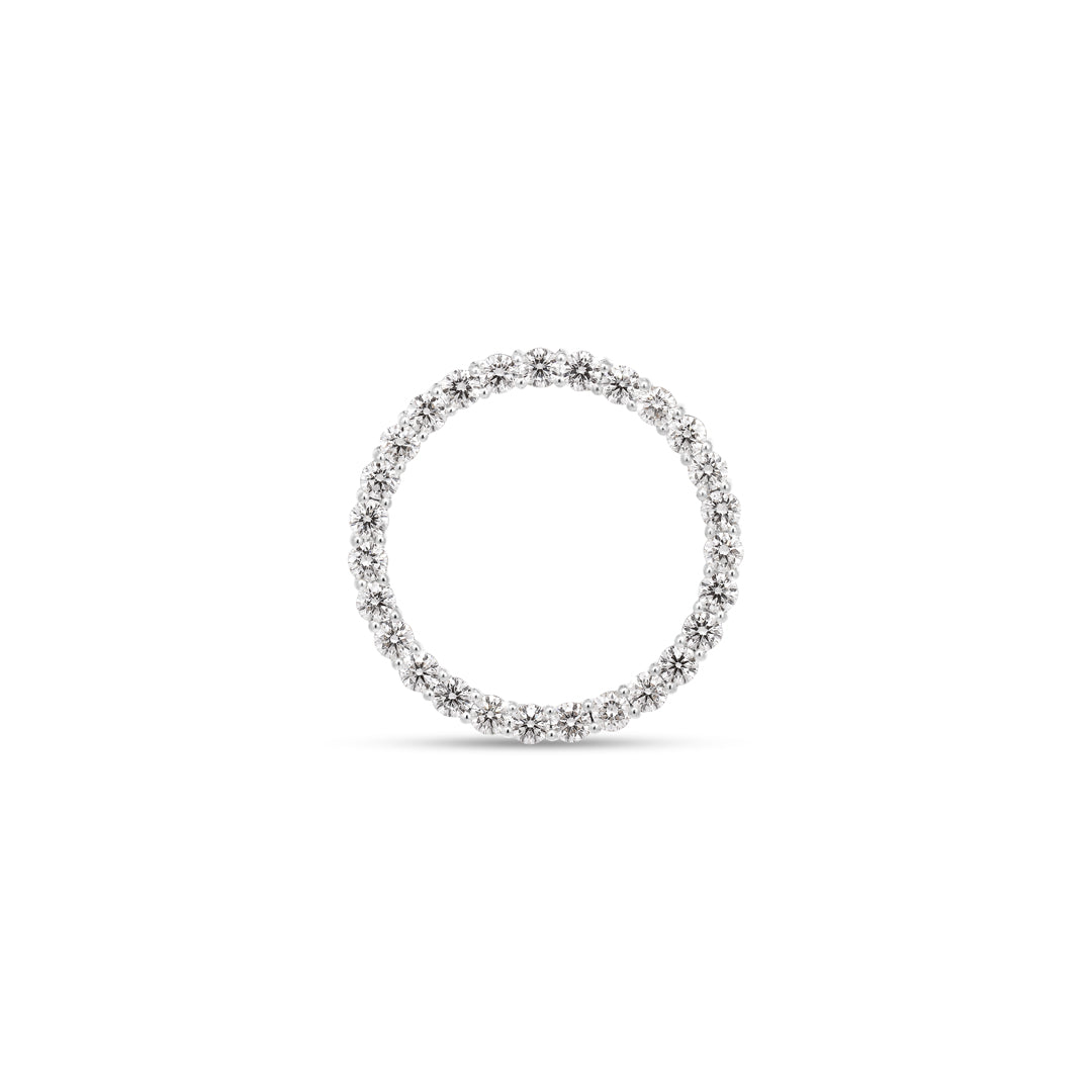 Cirkel halskæde i hvidguld på 27 mm med 0,08 ct.