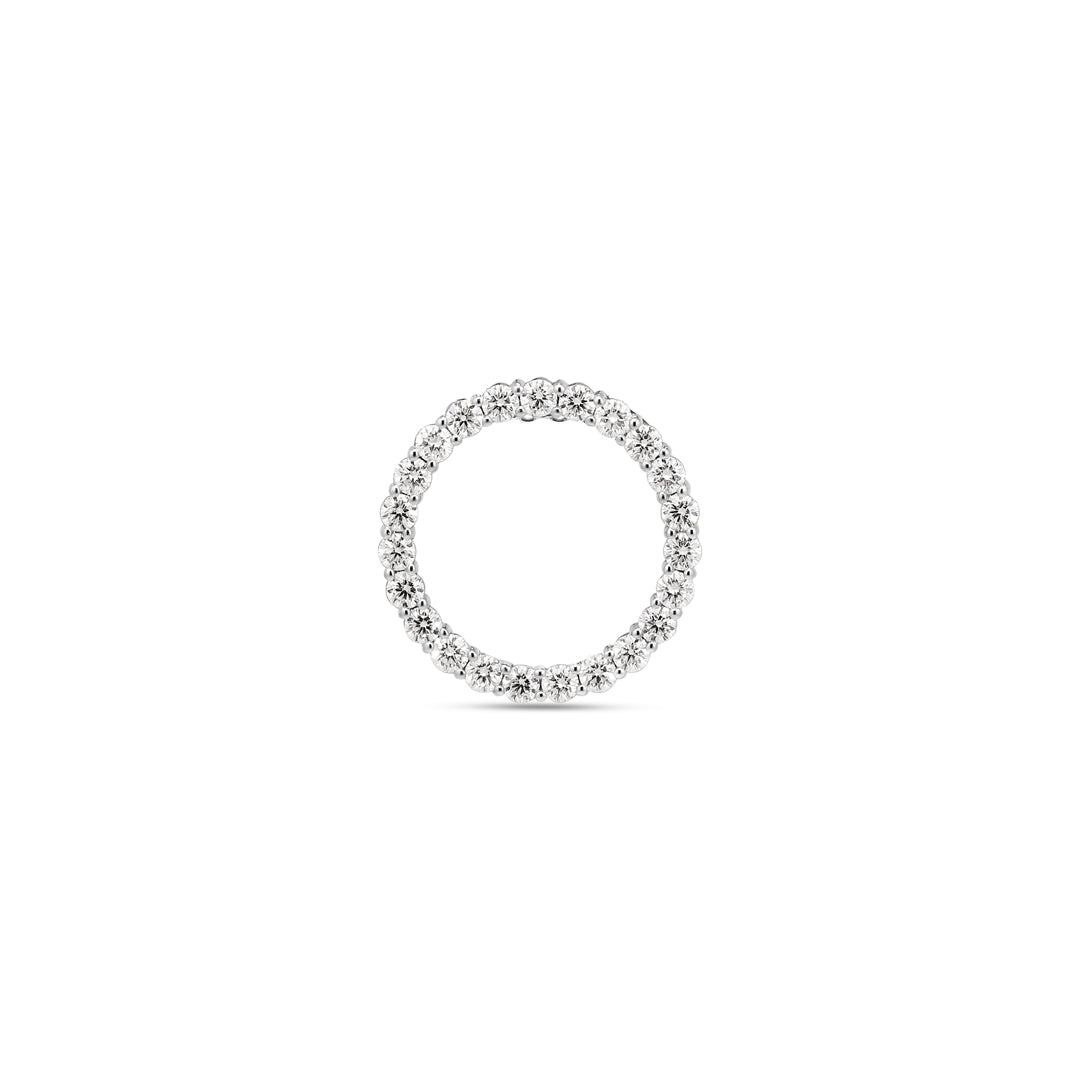 Cirkel halskæde i hvidguld på 20 mm med 0,05 ct.