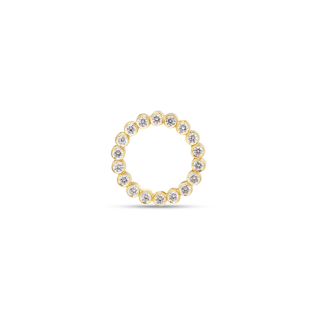 Bezel cirkel halskæde på 15 mm med 0,02 ct.