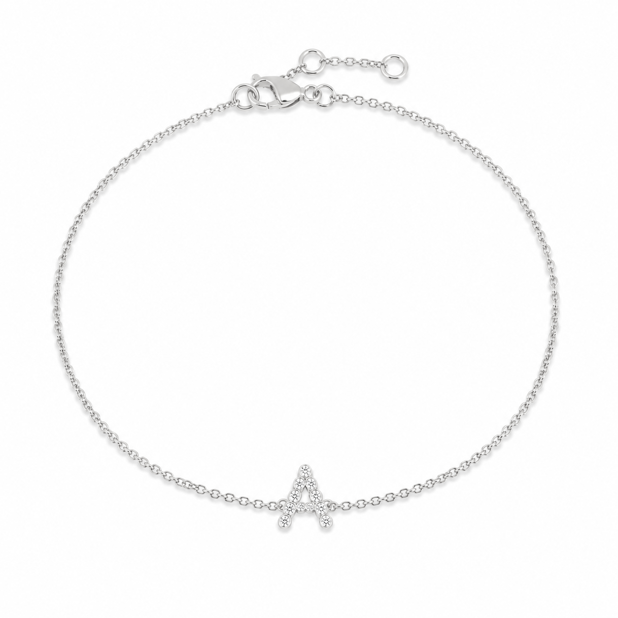 Bezel bogstav armbånd i guld