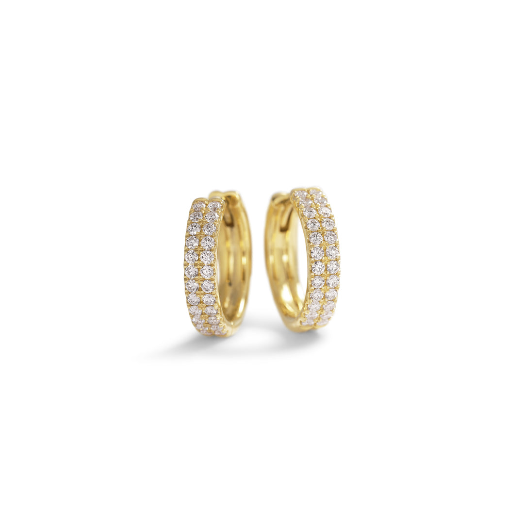 Double hoops 11 mm i hvidguld - 0,01 ct.
