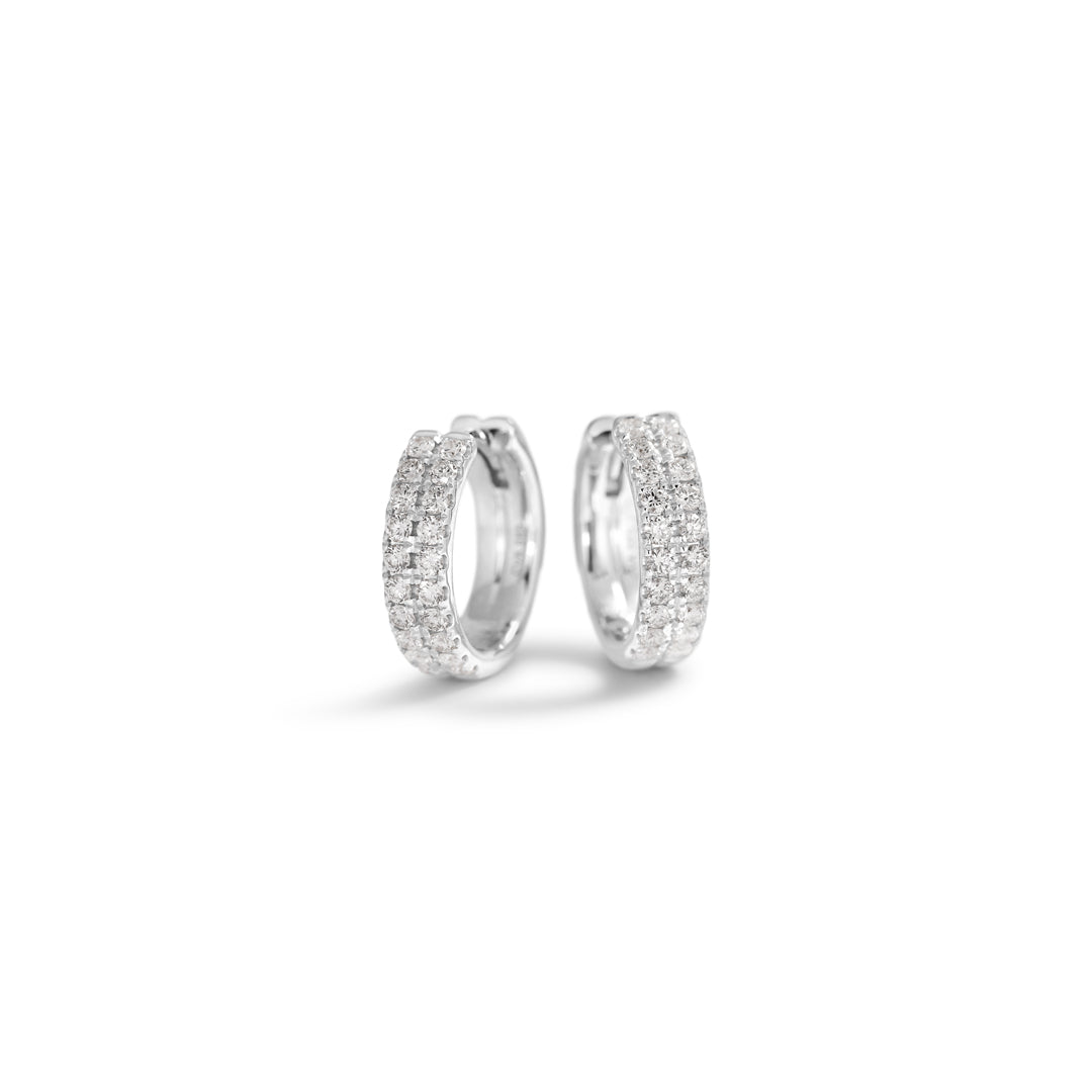 Double hoops 11 mm i hvidguld - 0,018 ct.