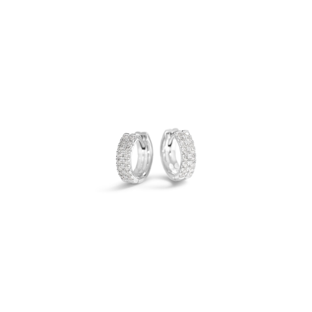 Double hoops 8 mm i hvidguld - 0,01 ct.