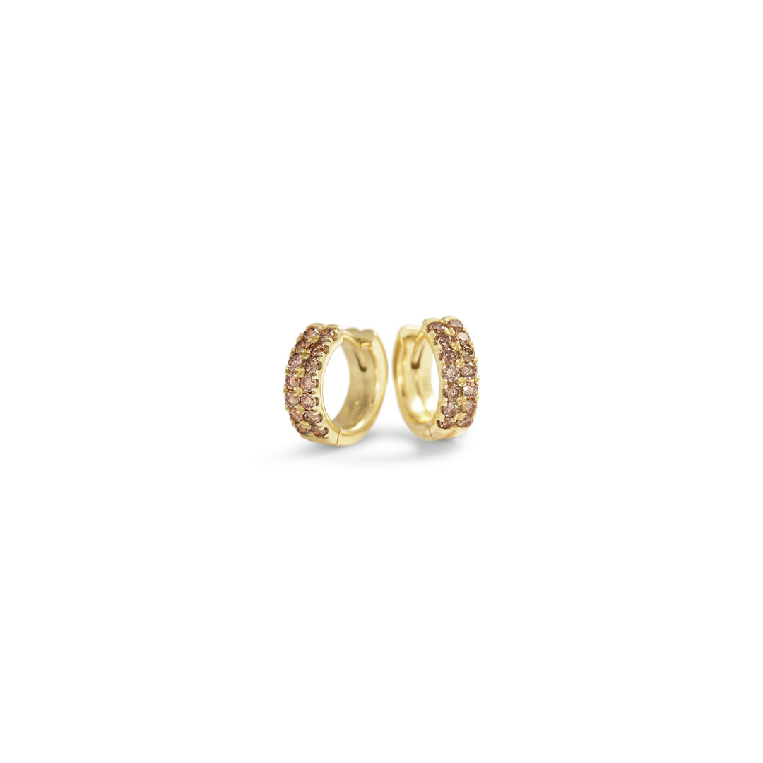 Double hoops 8 mm - 0,018 ct. - champagne