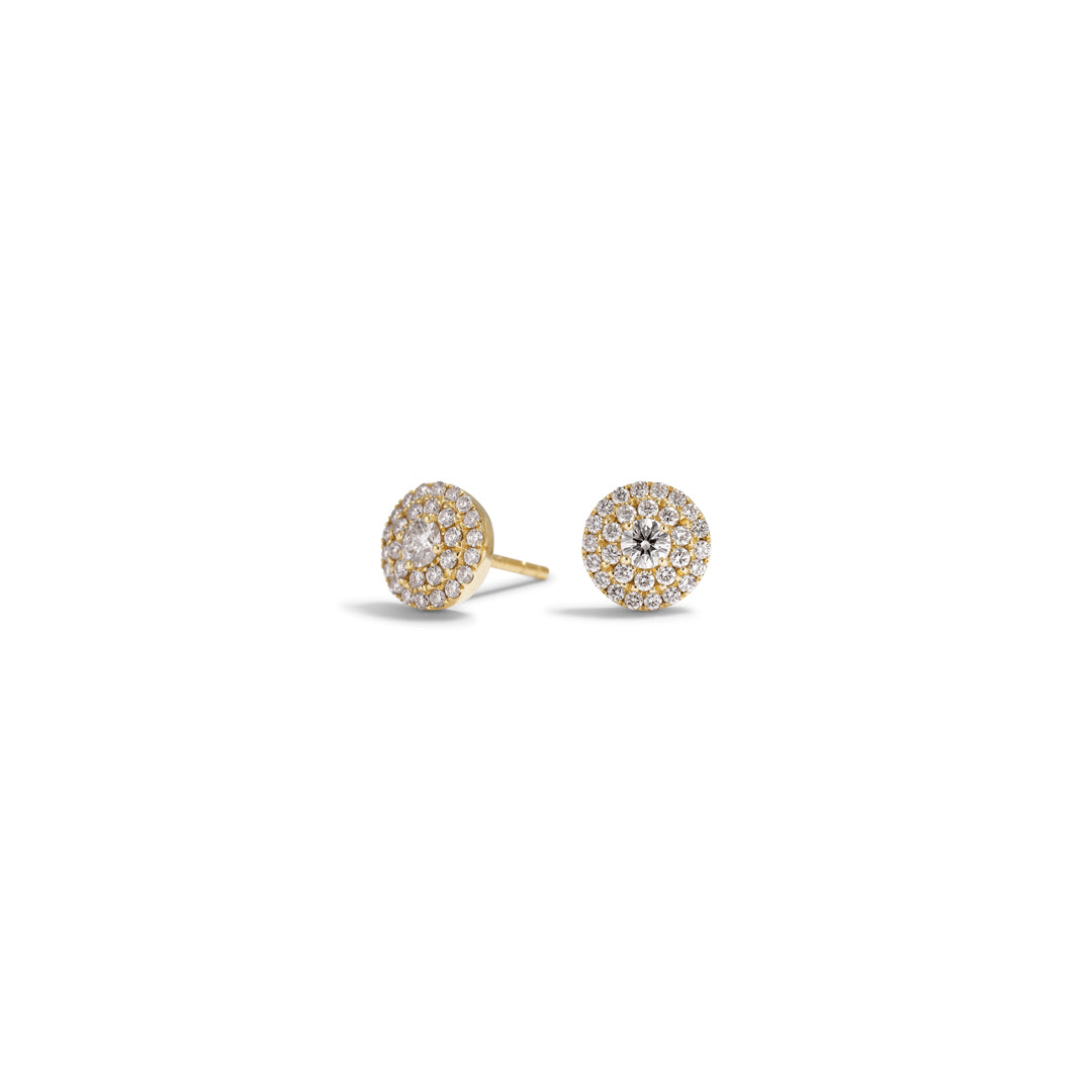 Double halo ørestikker med 2x 0,10 ct.