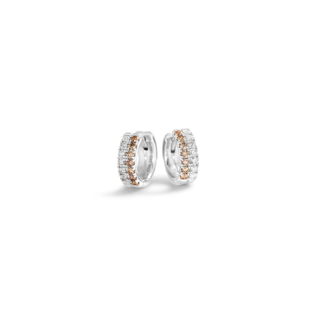 Double hoops 8 mm i hvidguld - 0,018 ct. - mix