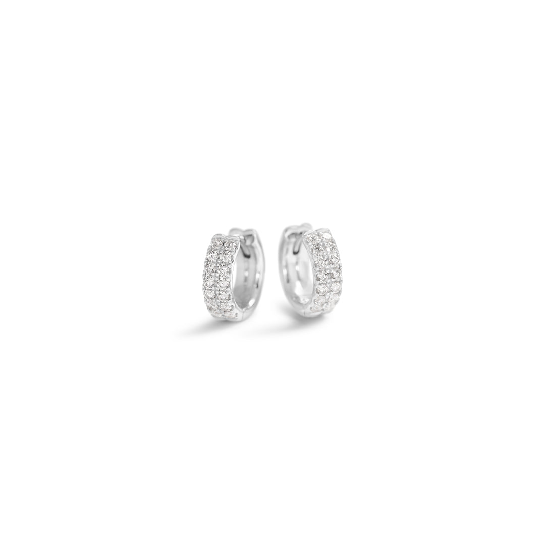 Double hoops 8 mm i hvidguld - 0,018 ct.