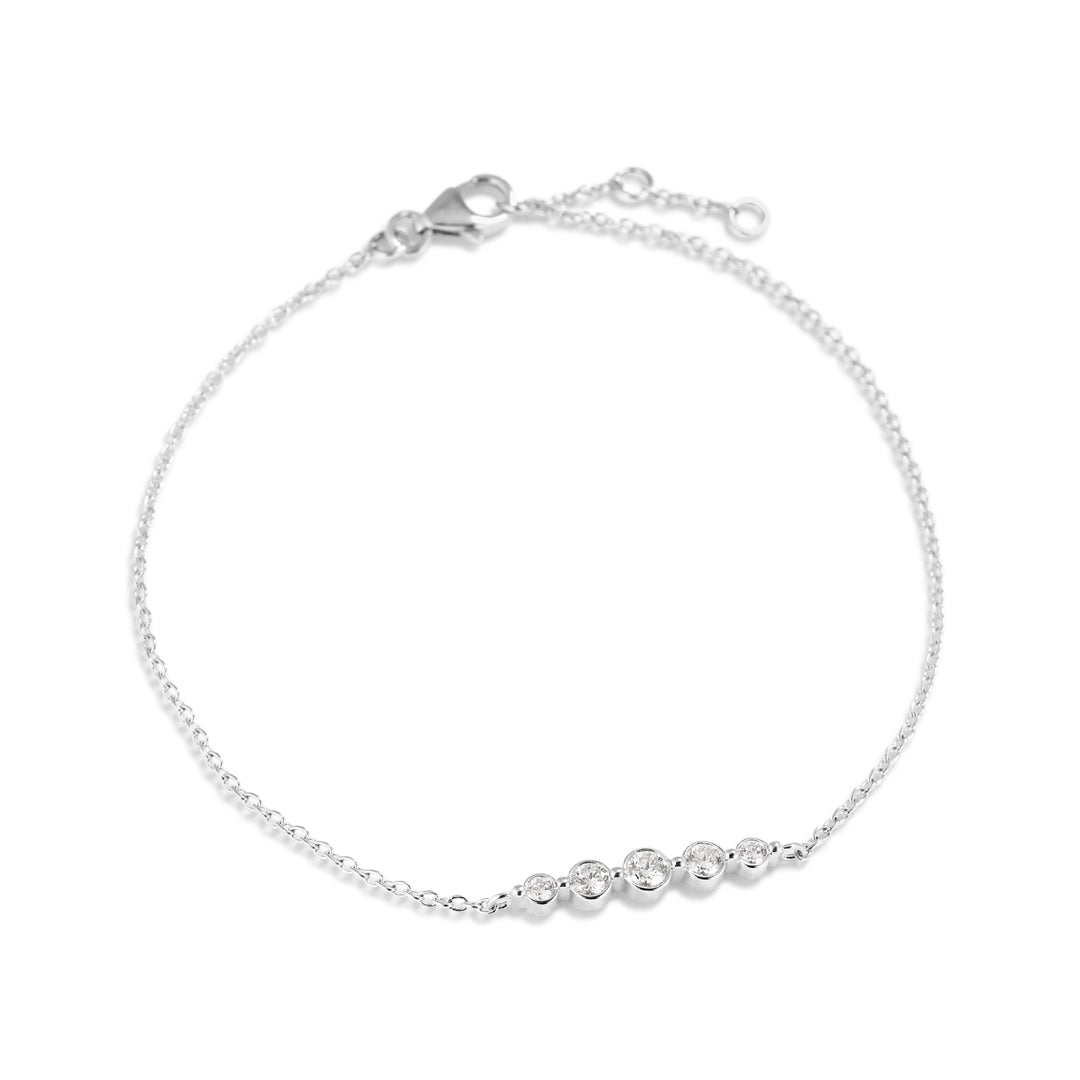 Bezel graduerende armbånd i hvidguld