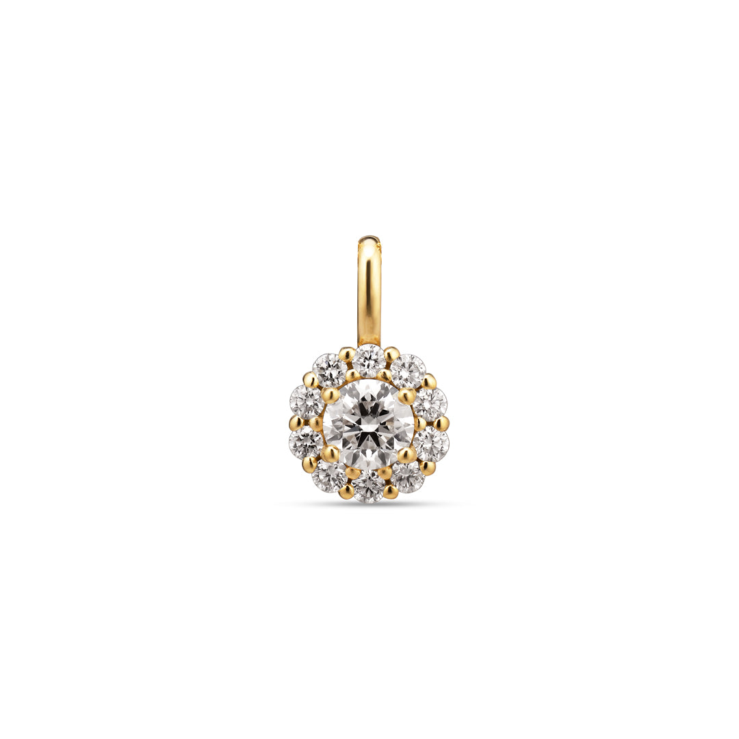 Flower halo halskæde med 0,22 ct.