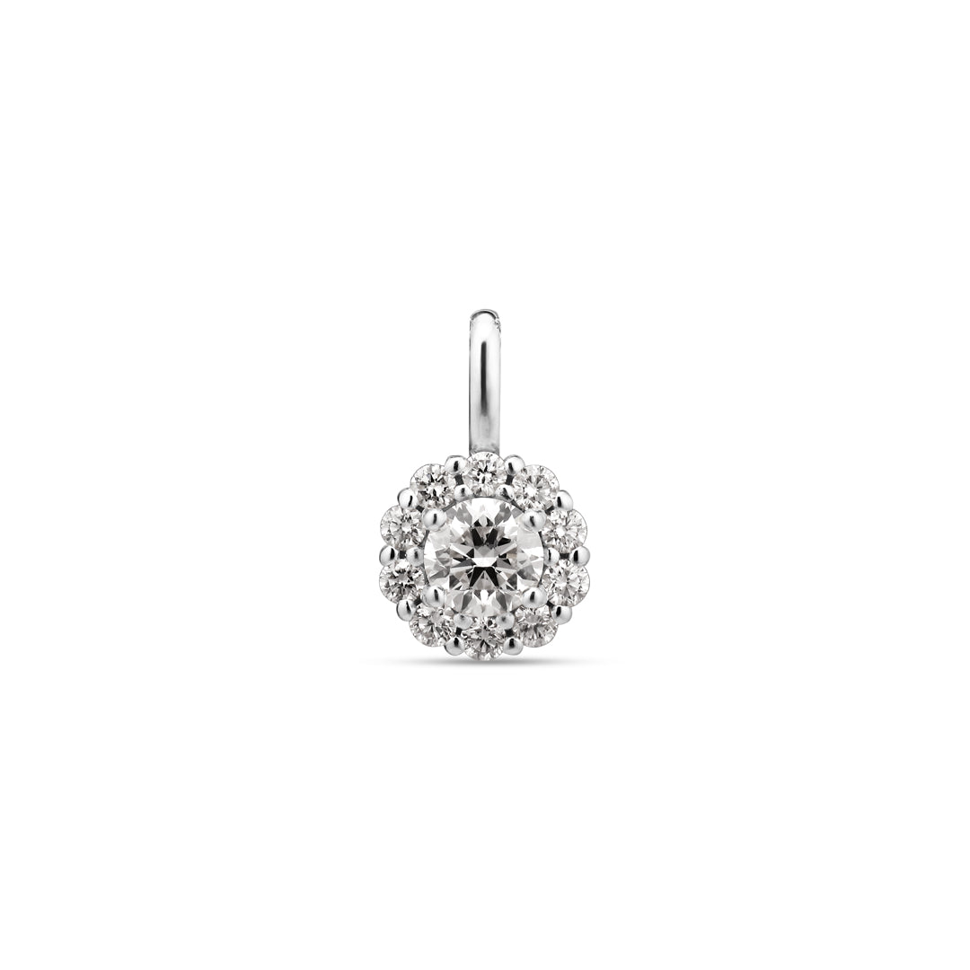 Flower halo vedhæng i hvidguld med 0,22 ct.