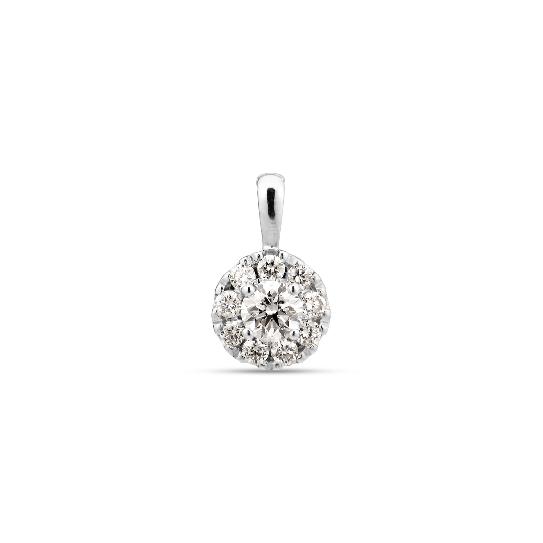 Halo vedhæng i hvidguld med 0,10 ct.