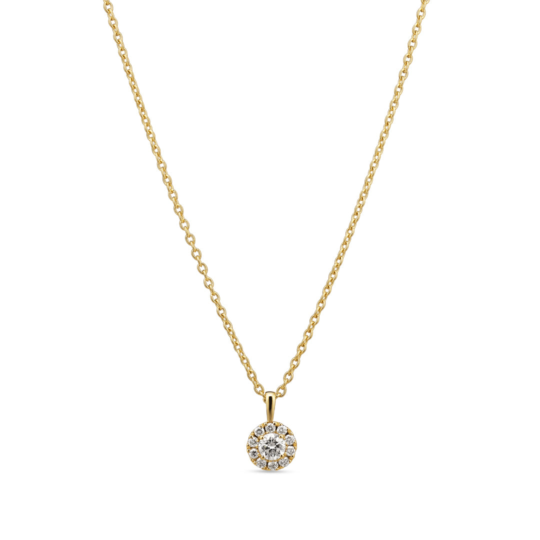 Halo vedhæng med 0,15 ct.