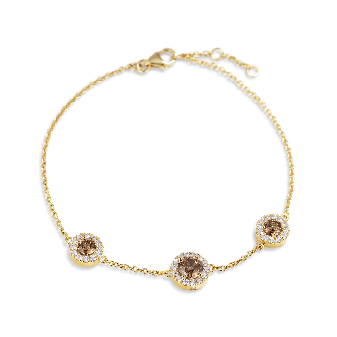 Halo armbånd med 1,28 ct. champagne