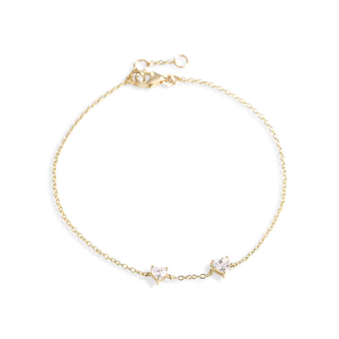 Solitaire armbånd med 0,12 & 0,18 ct. hjerte