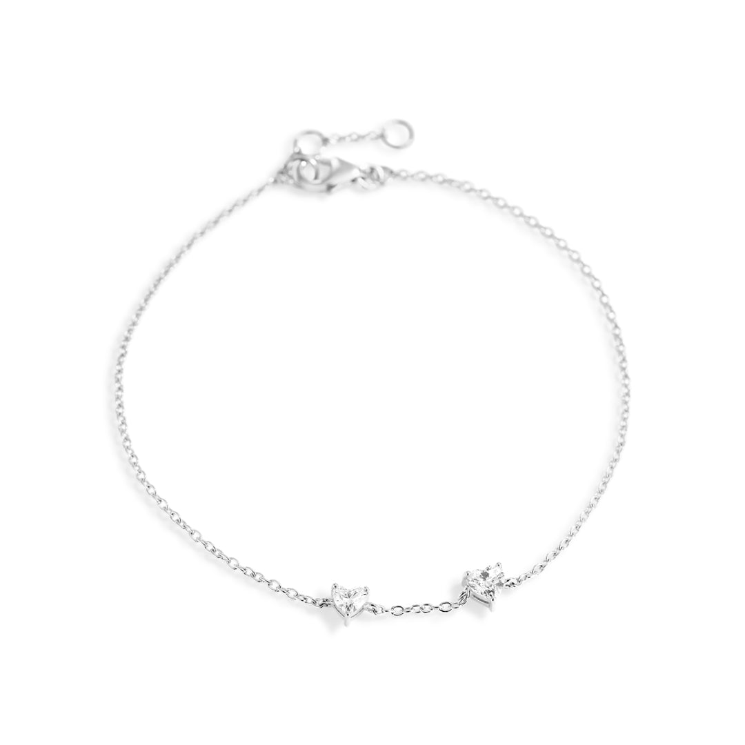 Solitaire armbånd i hvidguld med 0,12 & 0,18 ct. diamanter