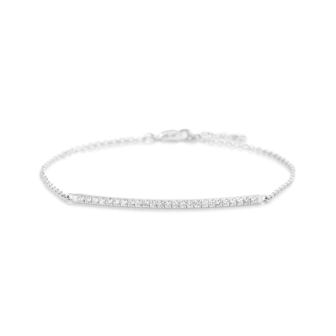 Kort tennisarmbånd i hvidguld med 0,25 ct.
