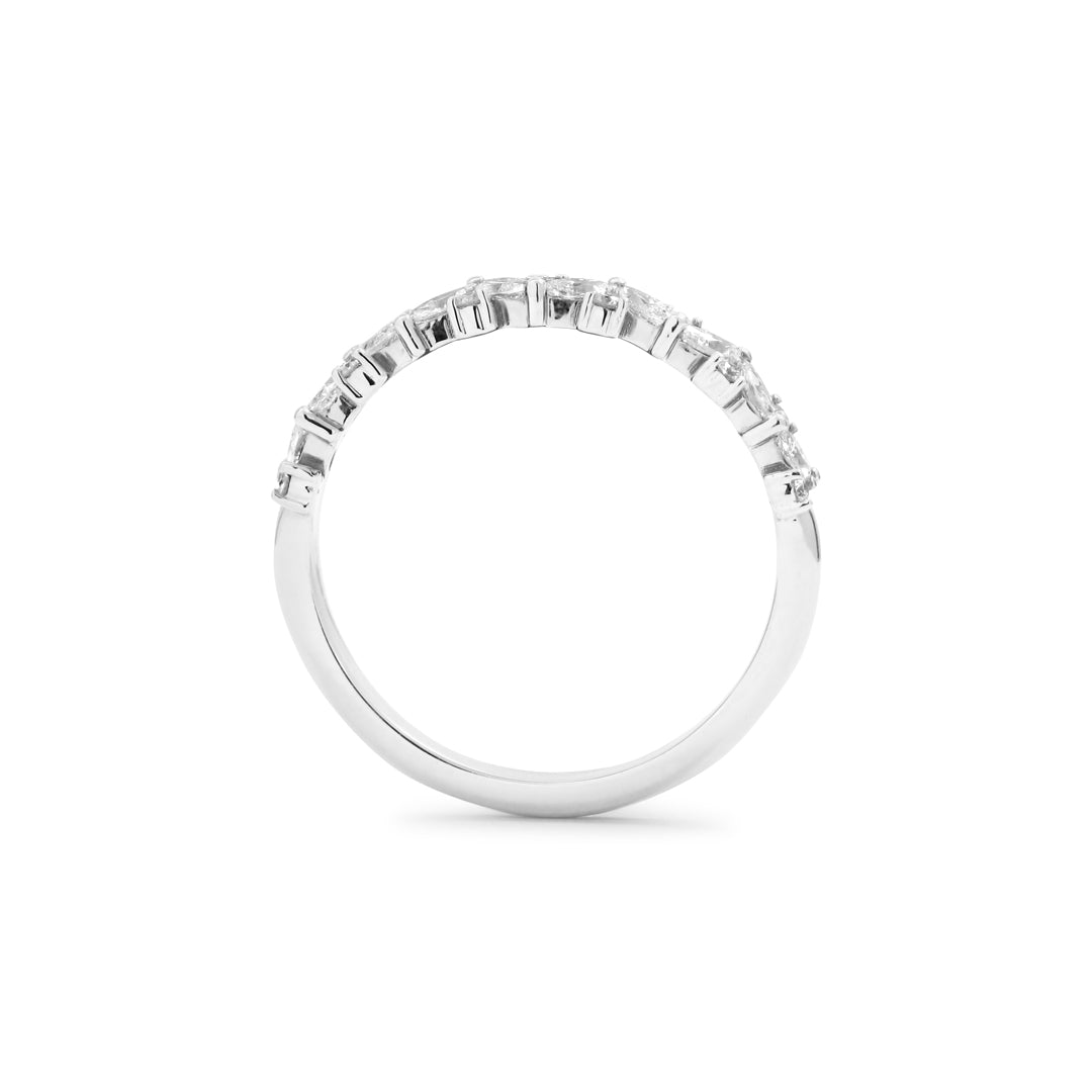 Marquis Dream Alliancering i hvidguld med 0,41 ct.
