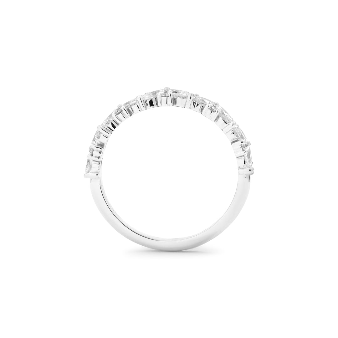 Marquis Dream Alliancering i hvidguld med 0,66 ct.