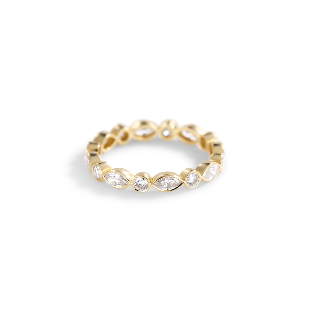 Marquis & rund eternityring