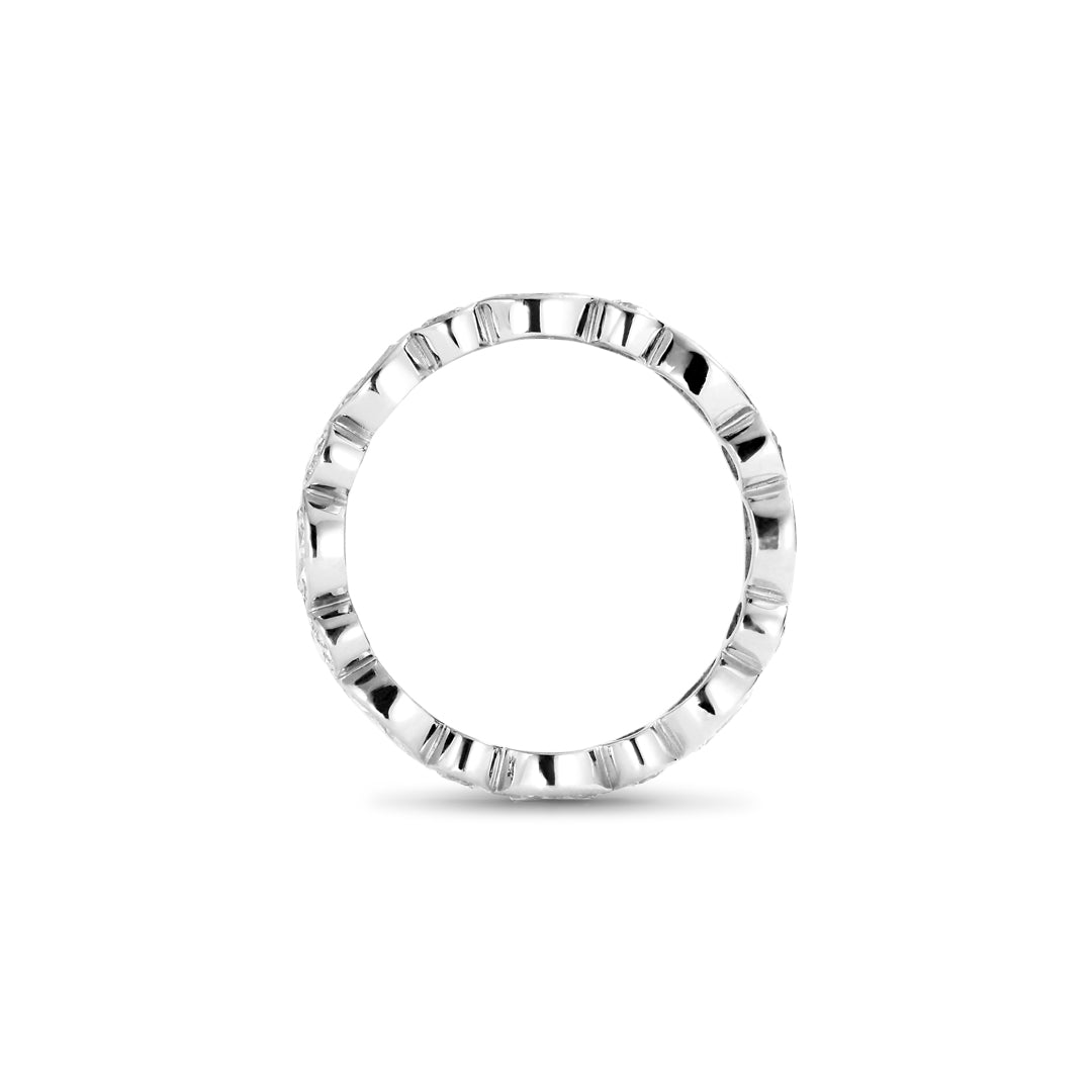 Marquis & rund eternityring i hvidguld