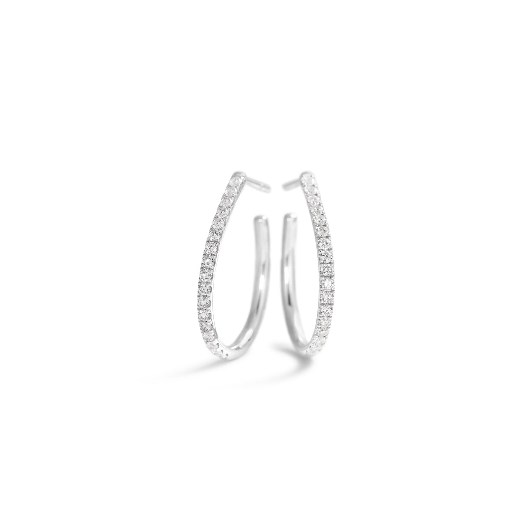Oval hoops 20 mm i hvidguld - 0,023 ct.