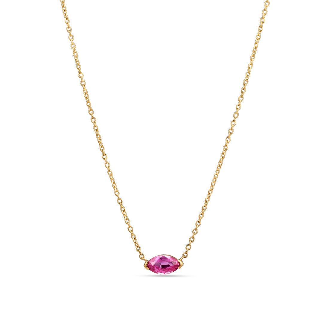Safir solitaire halskæde i hvidguld med 0,88 ct.