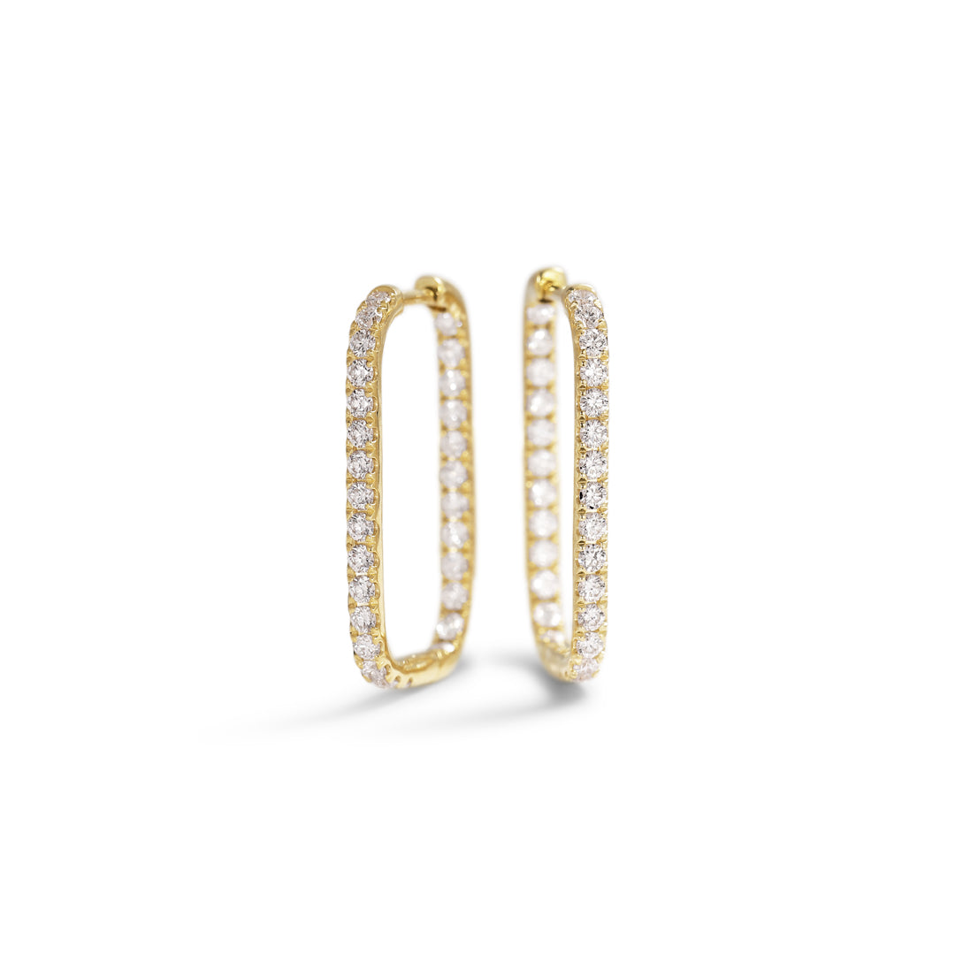Squared hoops 20 mm - full - 0,01 ct.