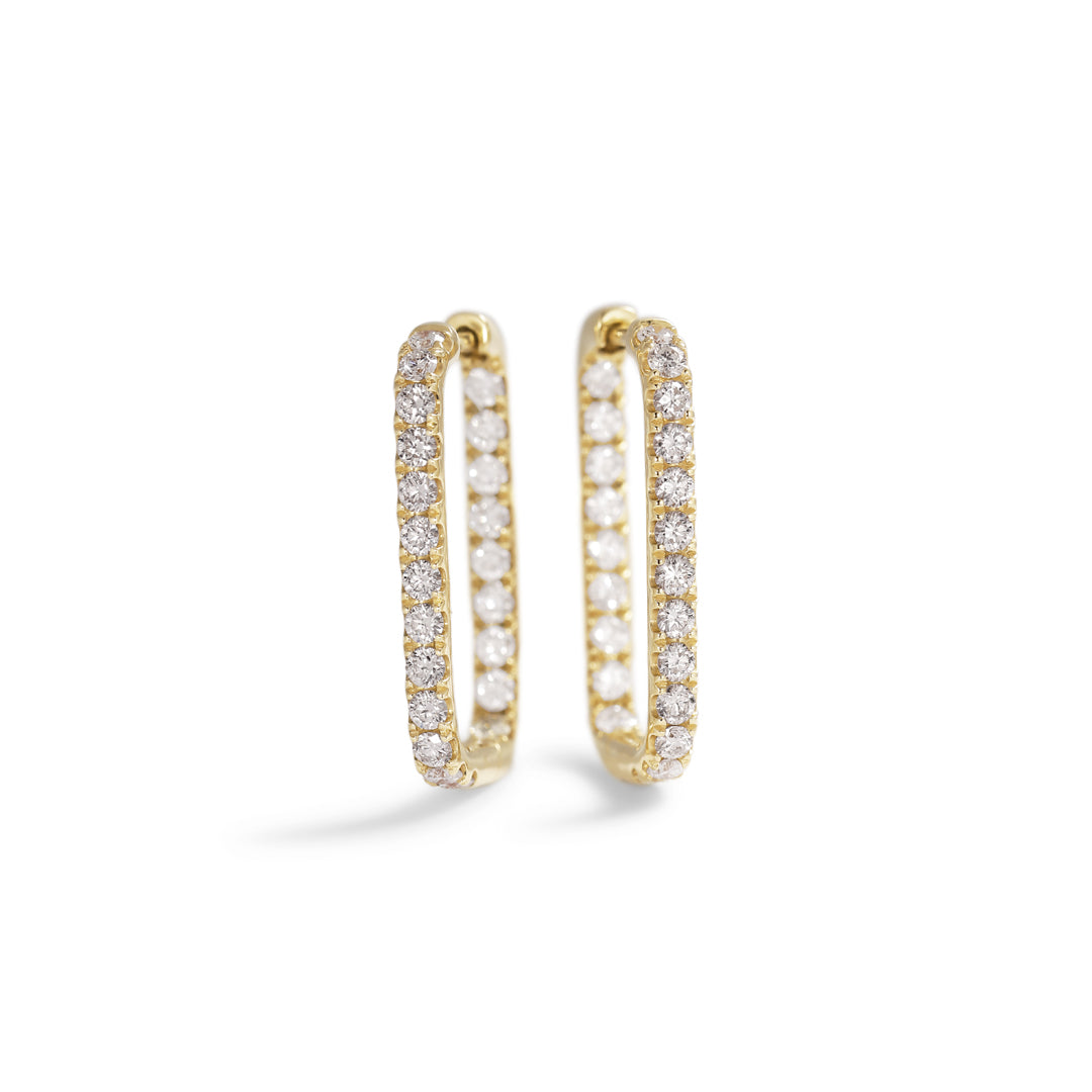 Squared hoops 20 mm - full - med 0,02 ct.