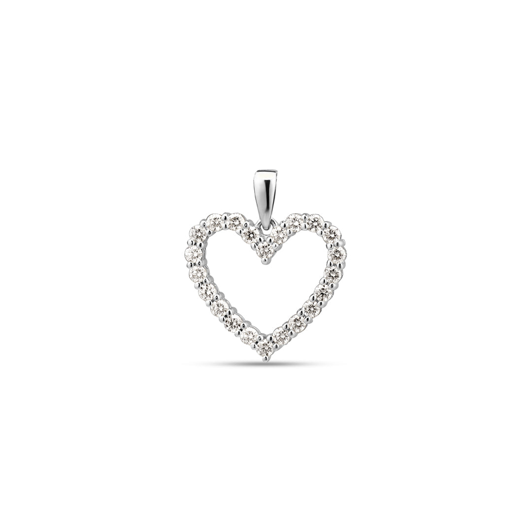 Hjerte vedhæng i hvidguld med 0,33 ct.