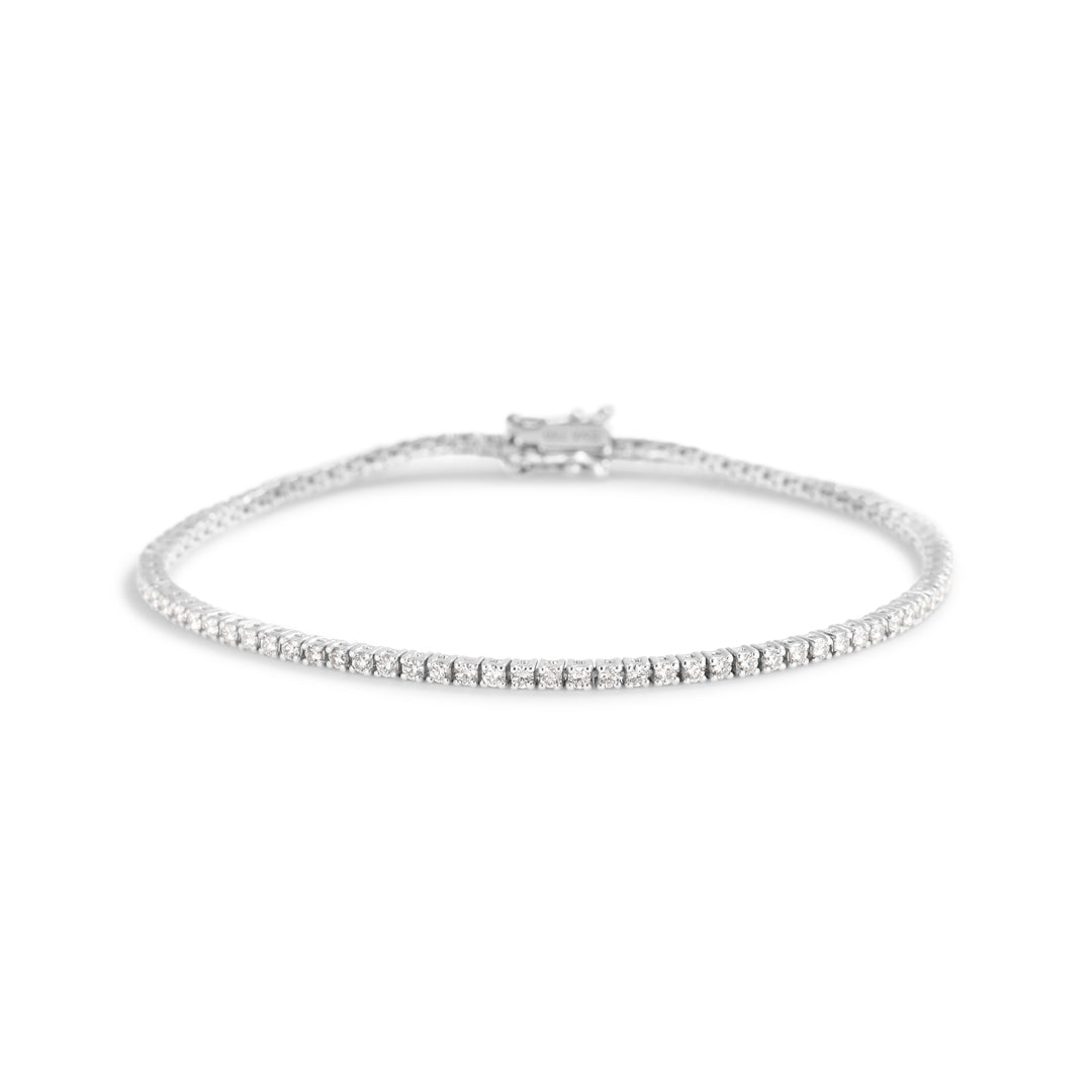 Tennisarmbånd i hvidguld med 0,015 ct.