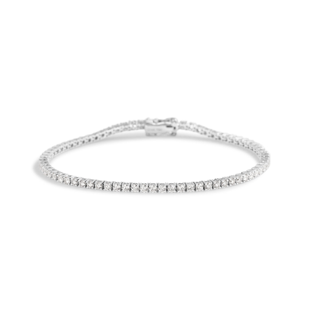 Tennisarmbånd i hvidguld med 0,035 ct.