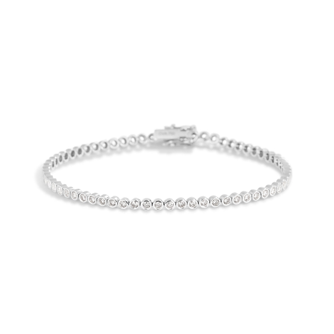 Tennisarmbånd i hvidguld bezel med 0,03 ct.