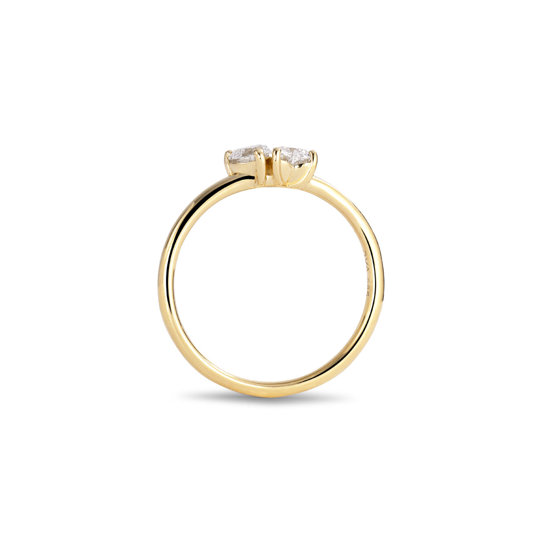 TOI et MOI ring med 2x 0,15 ct. hjerter