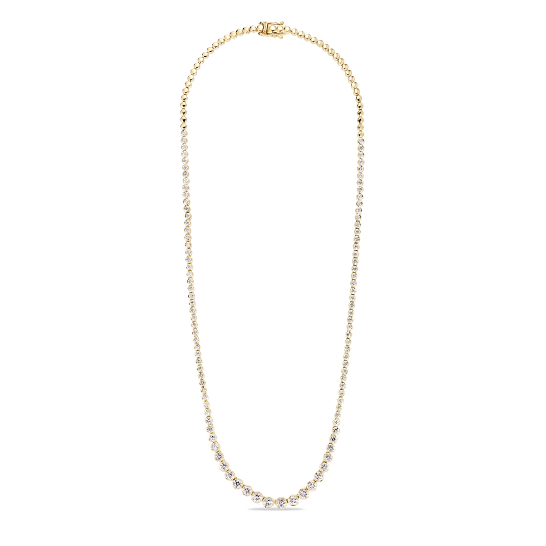 Tennishalskæde i bezel med i alt 3,64 ct.